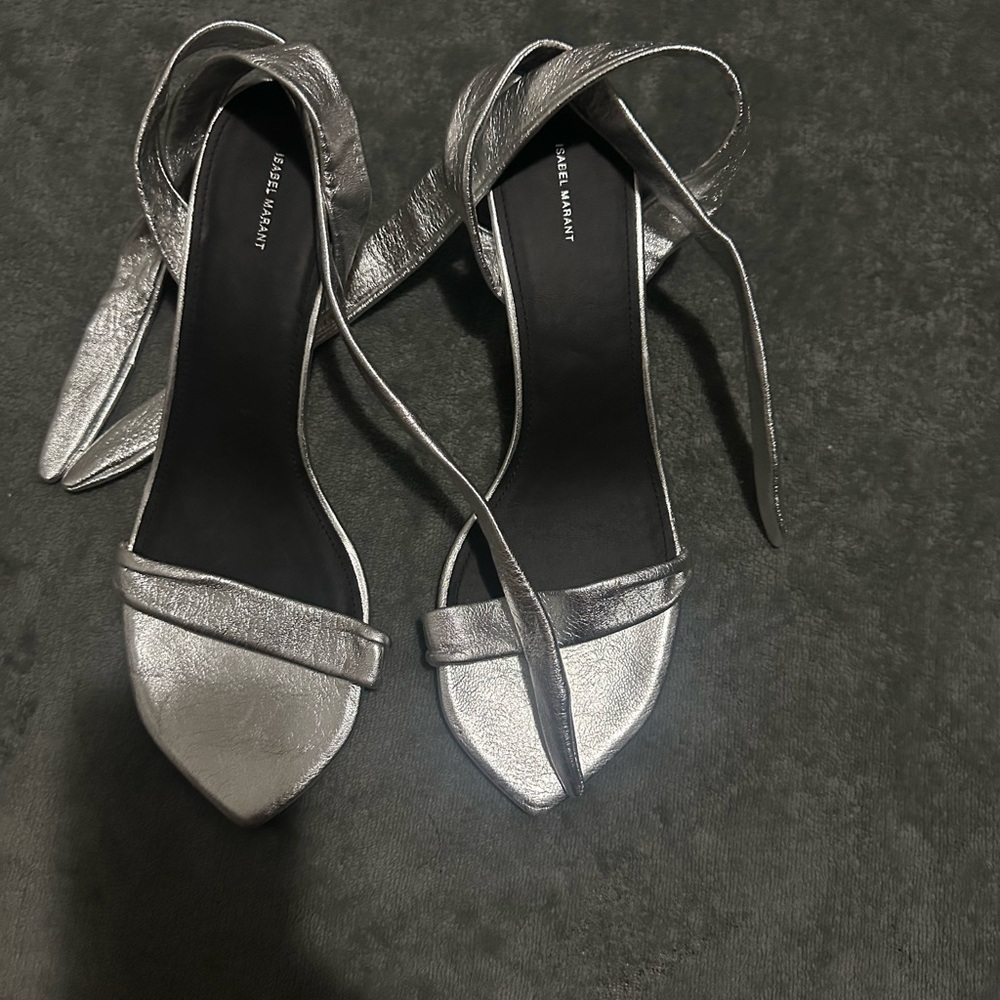 Isabel Marant Metallic Silver Heels - Picture 5 of 10